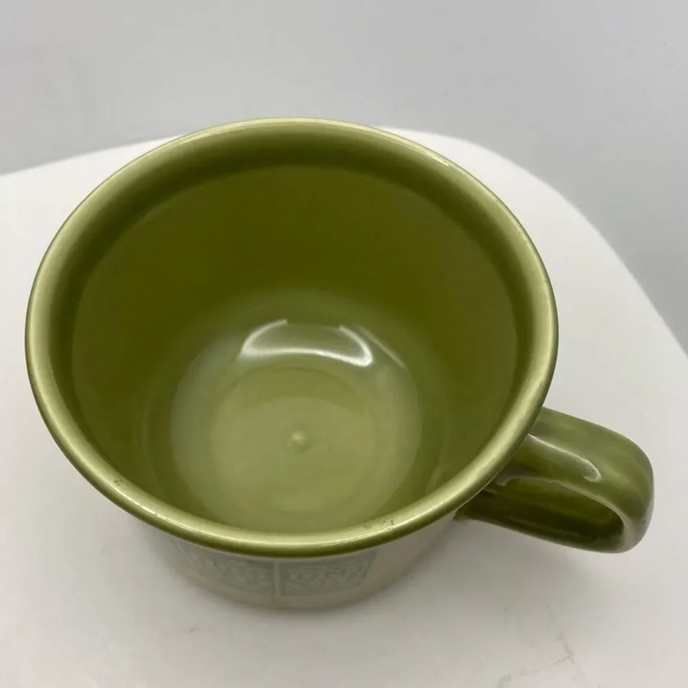 Vintage Taylor Smith & Taylor Oasis Green Pattern Set of 3 Cups